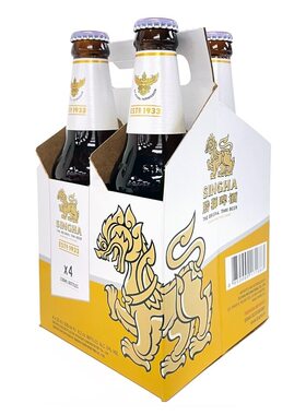 代购正品 泰国进口 SINGHA/胜狮啤酒 玻璃瓶装 酒精度5% 330ml*6