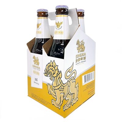 代购正品 泰国进口 SINGHA/胜狮啤酒 玻璃瓶装 酒精度5% 330ml*6