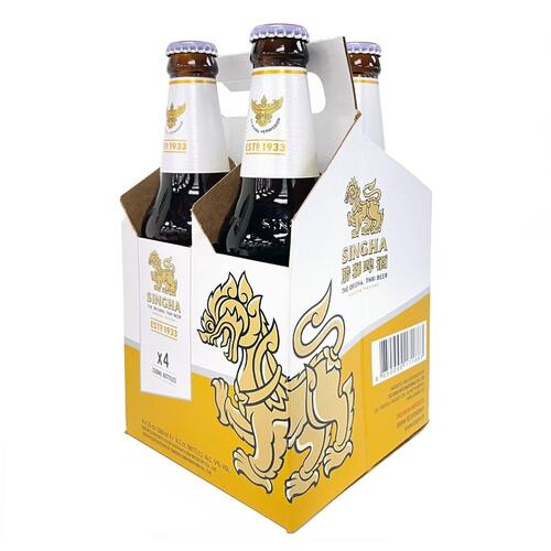 代购正品 泰国进口 SINGHA/胜狮啤酒 玻璃瓶装 酒精度5% 330ml*6