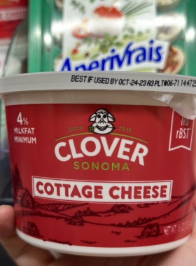 代购正品 美国进口 CLOVER茅屋芝士/cottage cheese 4%牛奶脂肪