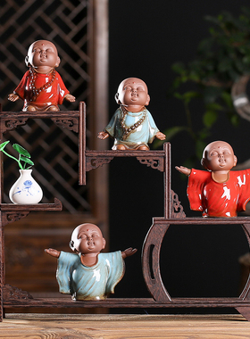 沙弥小和尚禅意风家居客厅摆件