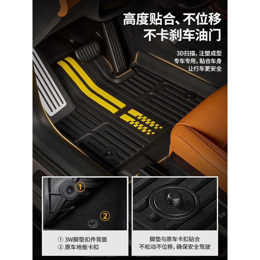 3W适用于小米YU7脚垫/尾箱垫
