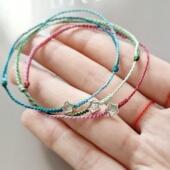 晴天 治愈原创可爱彩虹925银学生礼物女夏清新文艺星星编织细手绳