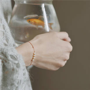 芭洛克 天然淡水随形珍珠文艺气质14k金礼物巨细仙复古轻奢女手绳