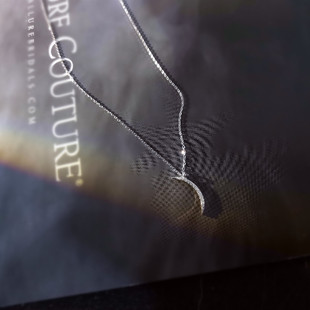 一弯新月 月亮925银项链女简约唯美小巧气质精致微镶细小众锁骨链