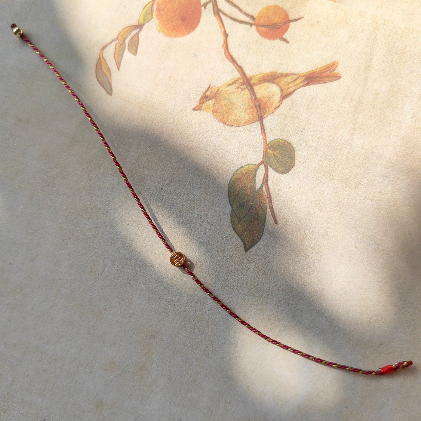 吉运 精致925银镀金迷你免摘吉字小红绳本命年女手绳百搭文艺小众,饰品/流行首饰/时尚饰品新,手链,淘宝优惠券,粉丝福利购,淘宝优惠卷