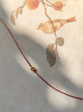 吉运精致925银镀金迷你吉字手链