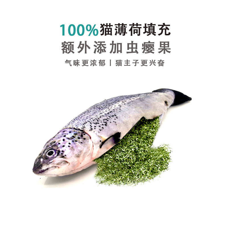 100%猫薄荷填充玩具鱼