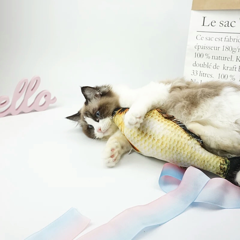 猫玩具鱼毛绒抱枕逗猫神器毛绒猫咪自嗨磨牙啃咬耐咬鲤鱼全国包邮