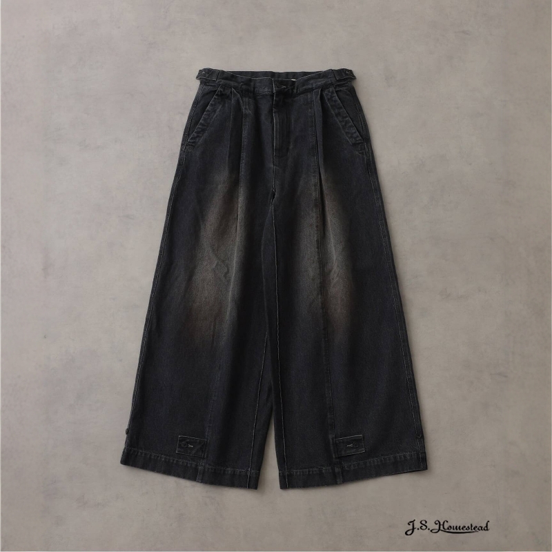 日本代购 J.S.Homestead 超宽松阔腿牛仔裤 6000