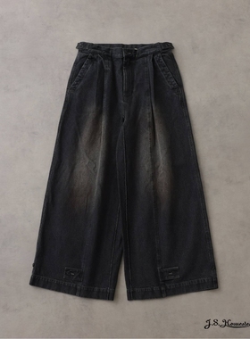 日本代购 J.S.Homestead 超宽松阔腿牛仔裤 6000