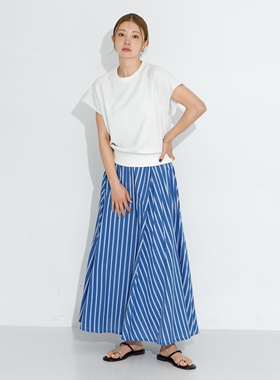 【6折现货】东京胖黄瓜 Sonny Label 全棉条纹半身裙 LAA5-25R603