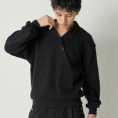 Adoon plain 长袖 日本代购 开领POLO衫 589602