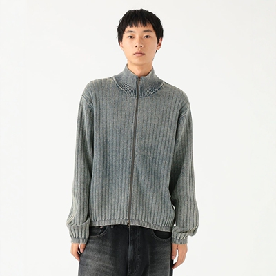 【7折】BEAMS 做旧褪色处理立领拉链针织衫 男款 1841