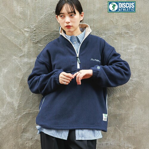 日本代购 RAGEBLUE / DISCUS  女款 半拉链立领绒衣 499315