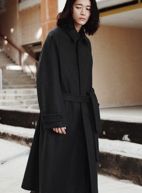 日本代购 WYM LIDNM 梅尔顿质感毛呢大衣 WYco869
