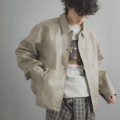 日本代购 SENSE OF PLACE 仿皮拉链夹克 AA26130-1042007