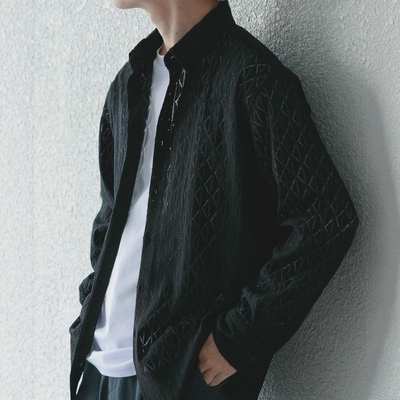 东京胖黄瓜日本代购 ITEMS 镂空长袖衬衫 IT26230-1032006