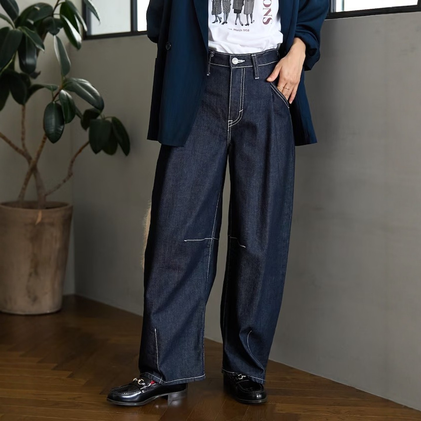 东京胖黄瓜FREAK'S STORE 褶曲线宽牛仔裤 日本字 1140136800394,女装/女士精品,休闲裤,淘宝优惠券,粉丝福利购,淘宝优惠卷