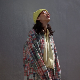 日产 BEAMS PLUS 纯棉马德拉斯格纹拼布衬衫 男款 1909