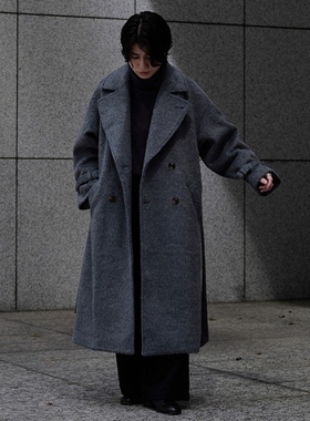日本代购 epnok 双排扣切斯特毛呢大衣 490116