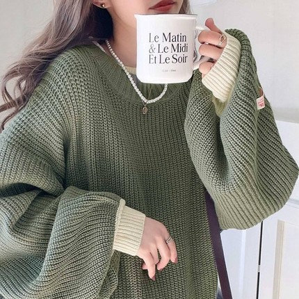 【VIP限时6折】JaVa 女款 堆叠宽松针织衫  jv0780005