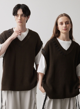 东京胖黄瓜日本代购 CLEL 男女款 线纹针织背心 CLEbe266