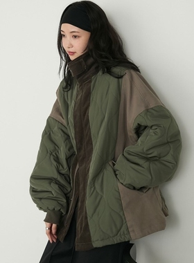 东京胖黄瓜日本代购 forksy 拼接款翻领夹克 FOco859