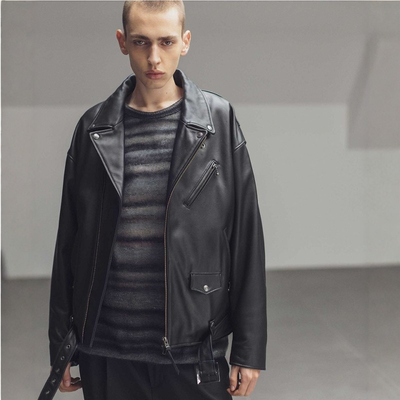 【VIP限时6折】MONKEY TIME 绵羊皮宽松骑手皮衣 男款 1677