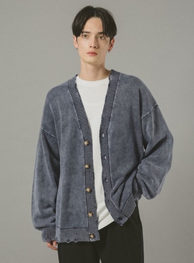 日本代购 RAGEBLUE 做旧针织开衫 598020