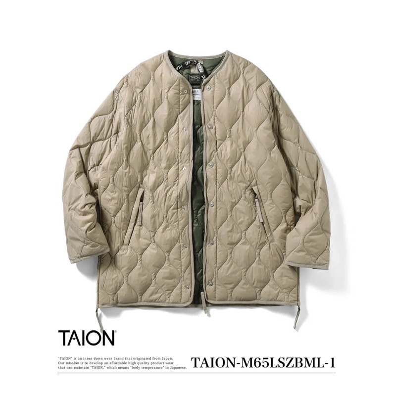 东京胖黄瓜日本代购 TAION 男女款  M65加长羽绒夹克 M65LSZBML-1