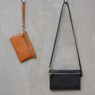 手工制牛皮手拿挎包(G-89)