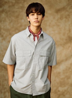 东京胖黄瓜日本代购 niko and... 微格纹短袖衬衫 647754