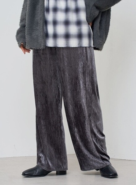 【VIP限时6折】日本代购 coen 女款 杨柳褶皱休闲裤 0014