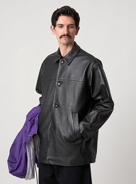【7折】Steven Alan 纯羊皮汽车皮大衣 男款 0950