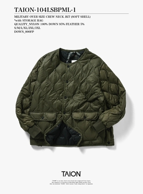日本代购 TAION 军事尼龙绗缝口袋羽绒服 男女 104LSBPML-1