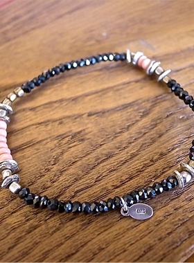 amp japan / 19cm“night black”尖晶石手链 11AHK-620