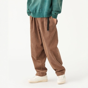 男款 秋冬灯芯绒宽锥形休闲裤 BEAMS 3560 VIP限时7折