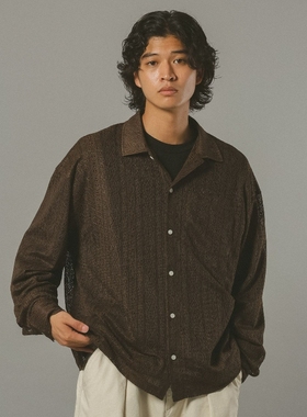 日本代购 RAGEBLUE 蕾丝透视长袖衬衫 587006