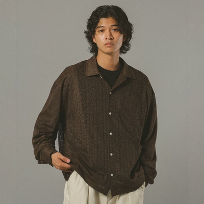 日本代购 RAGEBLUE 蕾丝透视长袖衬衫 587006