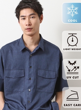 【8折】日本代购 THE SHOP TK 接触冷感双口袋短袖衬衫 616-82309