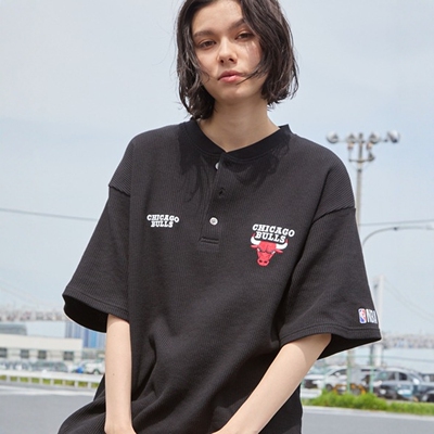 日本代购 EMMA CLOTHES / NBA 华夫格亨利领T恤 EMsc1508