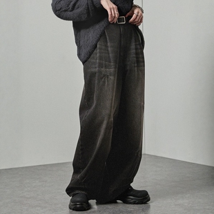 东京胖黄瓜日本代购 Alfred Alex 复古宽锥形牛仔裤 pt872