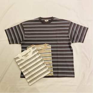【5折】BEAMS 清凉感条纹T恤 男款 1379