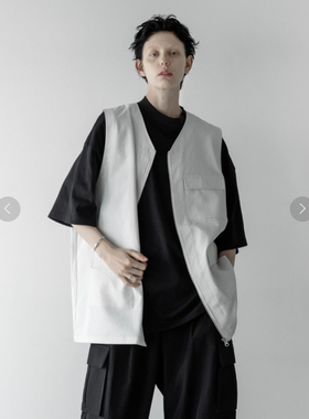 现货 remer loose military zip over vest 长款拉链马甲 2470