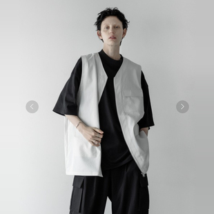 现货 remer loose military zip over vest 长款拉链马甲 2470