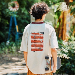 日本代购 STRANGER THINGS 印花宽松圆领短袖T恤 494779