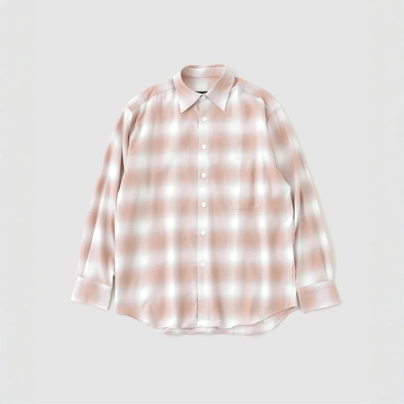 日本代购 Aaron Levine / JS 法兰绒格纹长袖衬衫 0031