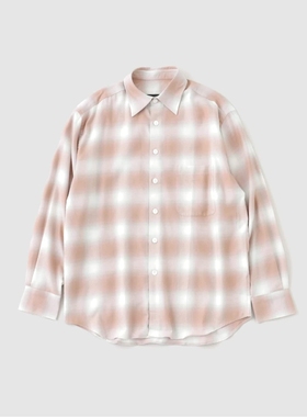 日本代购 Aaron Levine / JS 法兰绒格纹长袖衬衫 0031