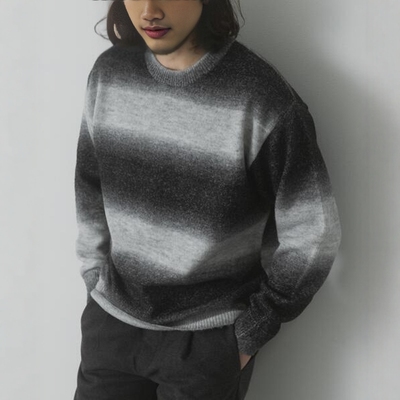 东京胖黄瓜日本代购 ITEMS 渐变色套头针织衫 ITA7-12C026